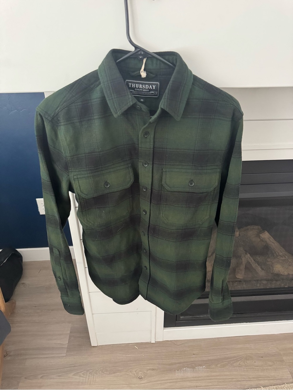 Thursday Boot Co. Summit Flannel Shirt Evergreen Button Up Men's XS - Picture 3 of 4